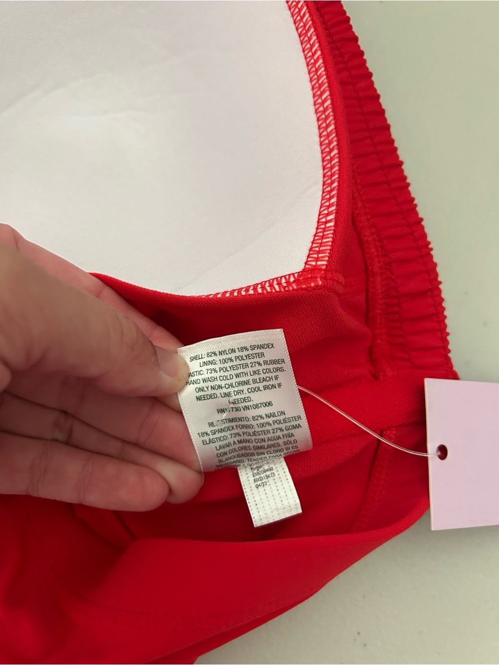 Wild Fable Smocked Bikini Top Women’s 1X Red - Picture 5 of 8